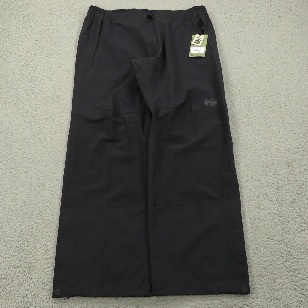 REI Co-Op Flash Stretch Rain Pants Mens XL Black Waterproof Shell 227-721-0009